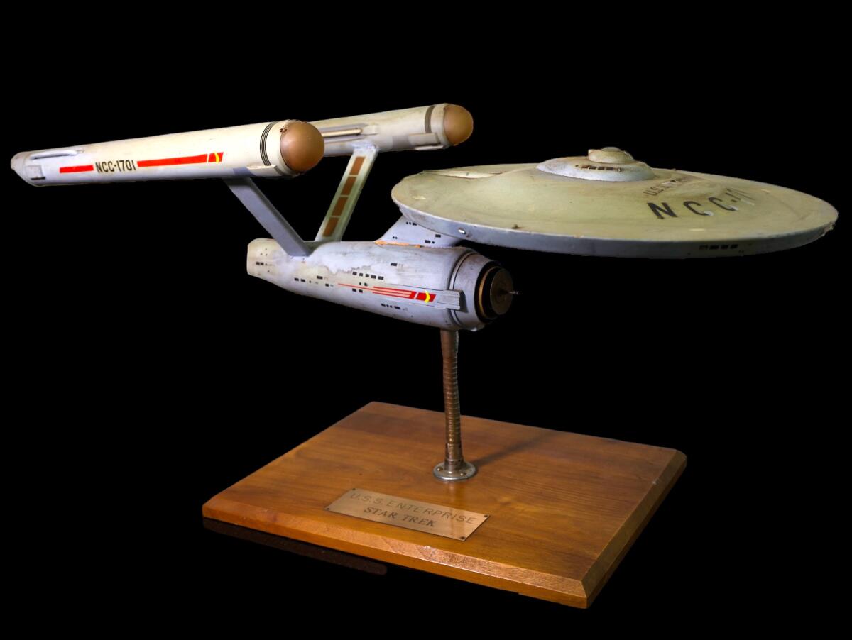 The original model of the U.S.S. Enterprise from the 1960s TV series "Star Trek."