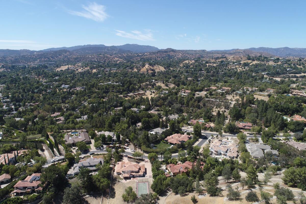 Aerial images of the wealthy enclave of Hidden Hills