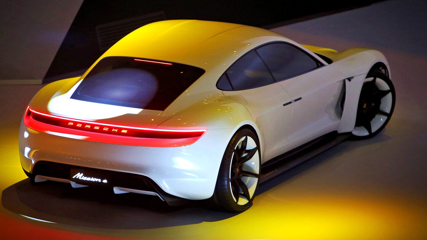 Photos Porsche Mission E electric concept car Los Angeles Times