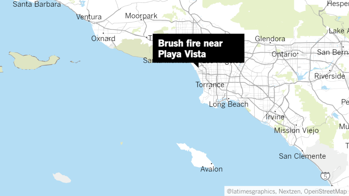 brush fire breaks out in playa vista