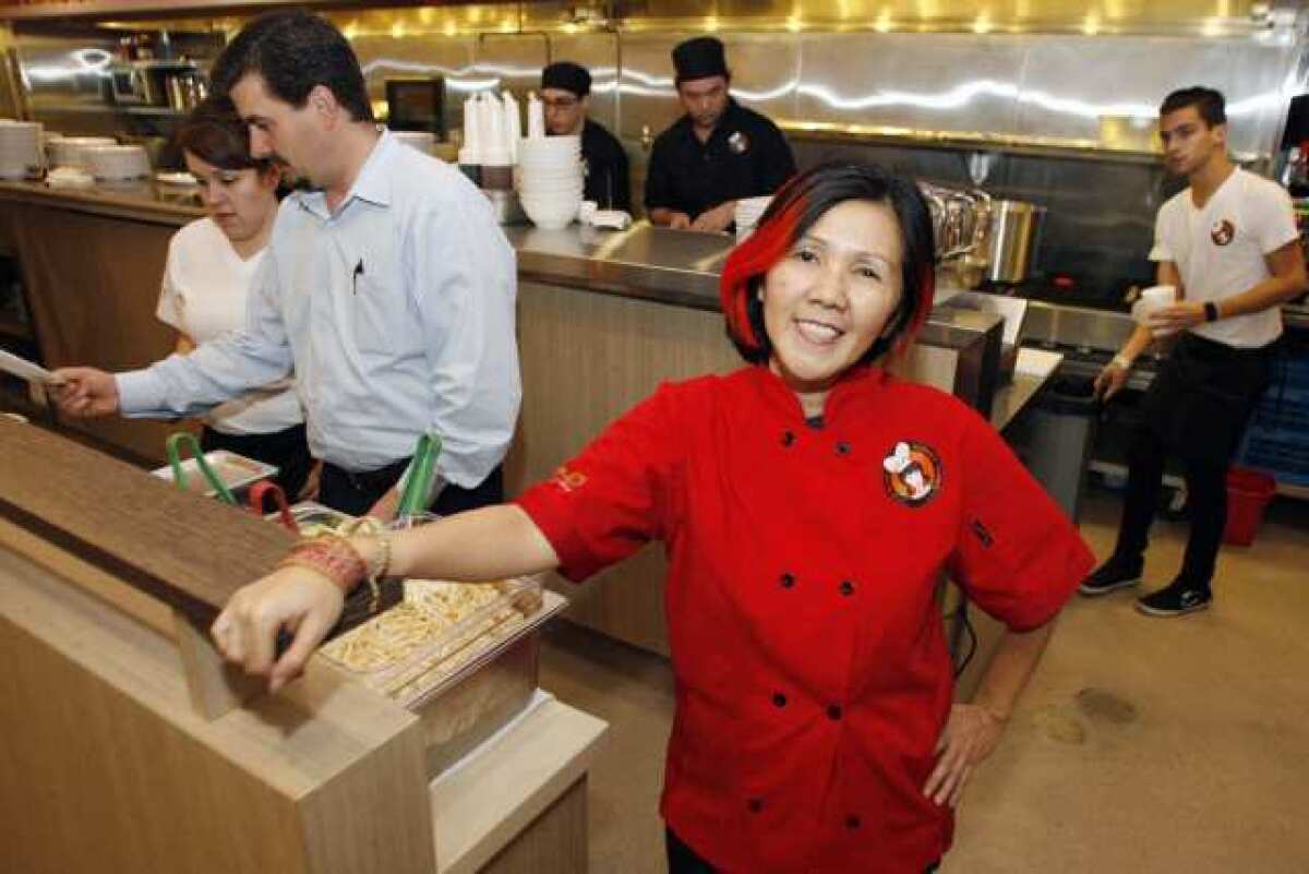Kimmy Tang, 9021pho co-owner and chef, during a trial run at the new Glendale Galleria location, the fourth in the Los Angeles area.