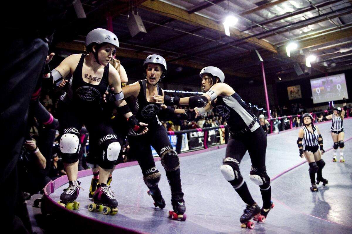Roller derby at the Doll Factory in Los Angeles in March.