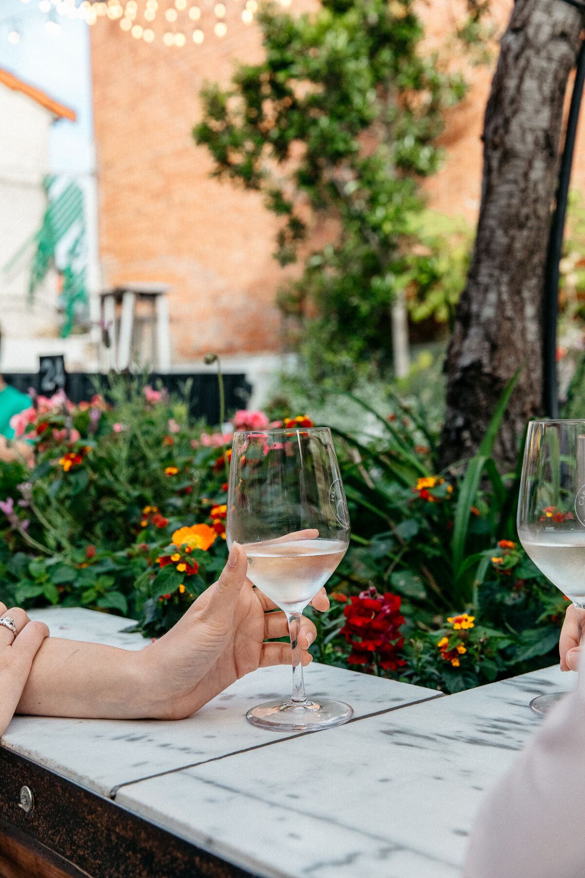 Enjoy a glass of wine at Carruth Cellars’ secluded patio.