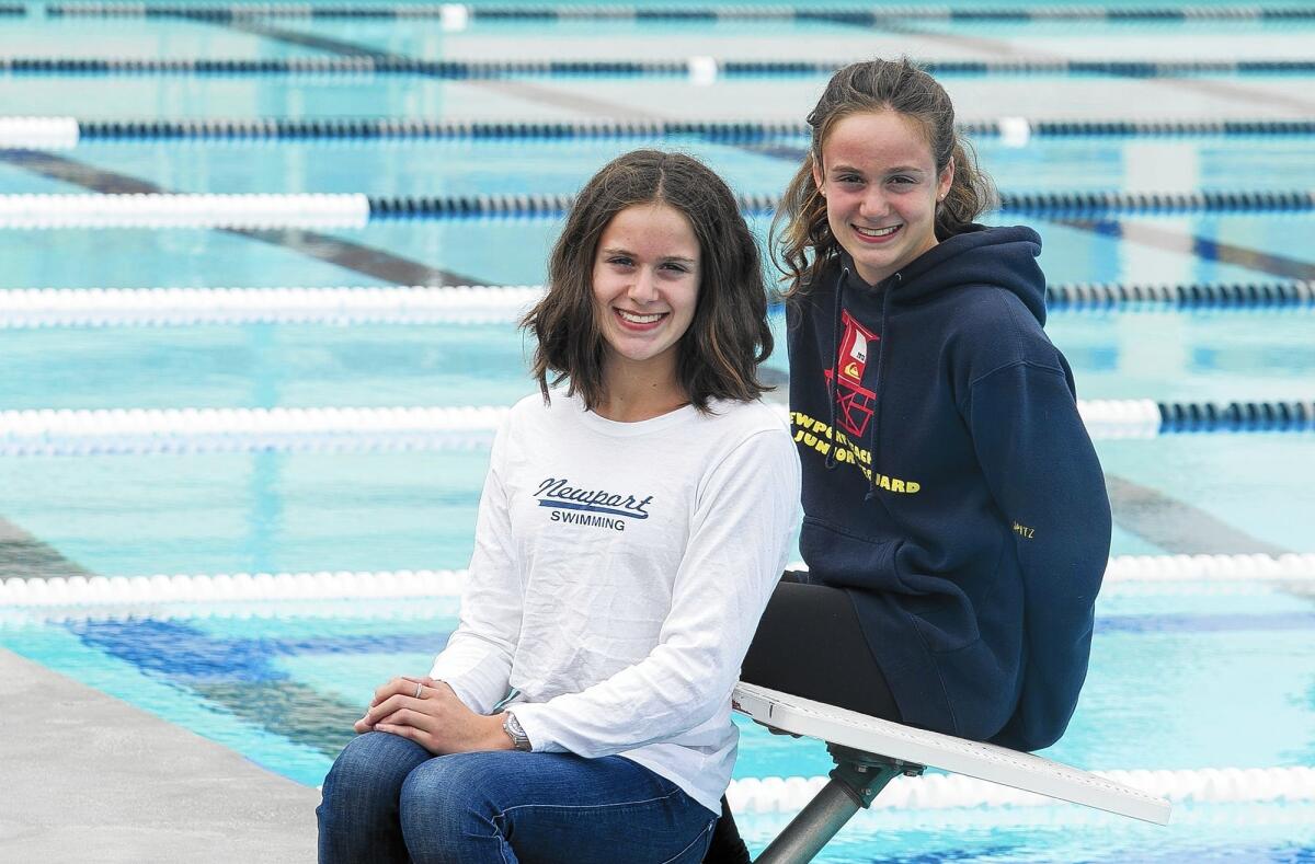 Newport Harbor High's Zoe, left, and Ayla Spitz are the Daily Pilot High School Athletes of the Week.