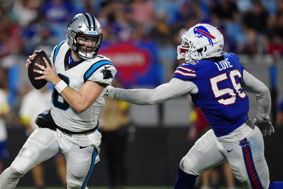 Panthers' Mayfield denies using malicious words vs. Browns - The San Diego  Union-Tribune