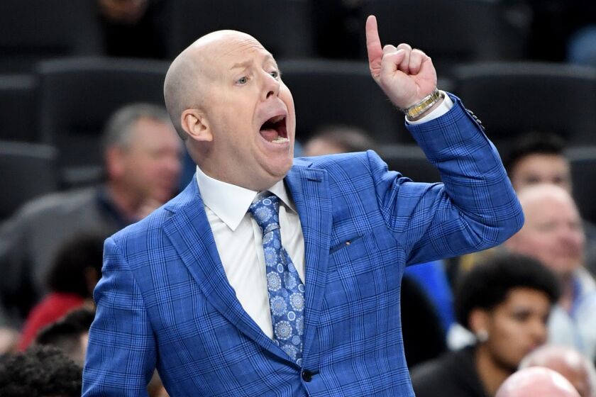 LAS VEGAS, NEVADA - DECEMBER 21: Head coach Mick Cronin of the UCLA Bruins gestures during his team's game against the North Carolina Tar Heels during the CBS Sports Classic at T-Mobile Arena on December 21, 2019 in Las Vegas, Nevada. The Tar Heels defeated the Bruins 74-64. (Photo by Ethan Miller/Getty Images)