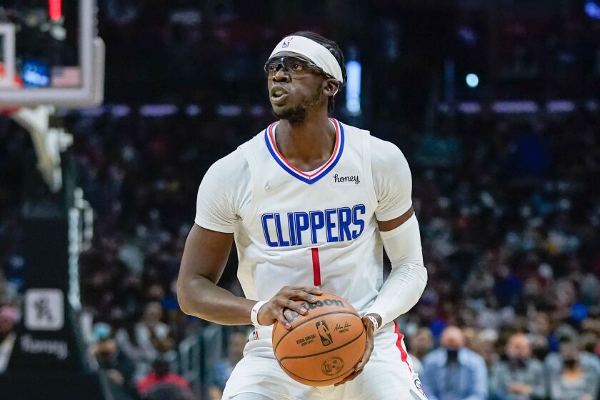 Los Angeles Clippers guard Reggie Jackson on Nov. 28, 2021. 
