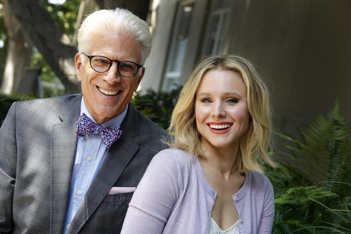 Kristen Bell and Ted Danson, stars of "The Good Place"