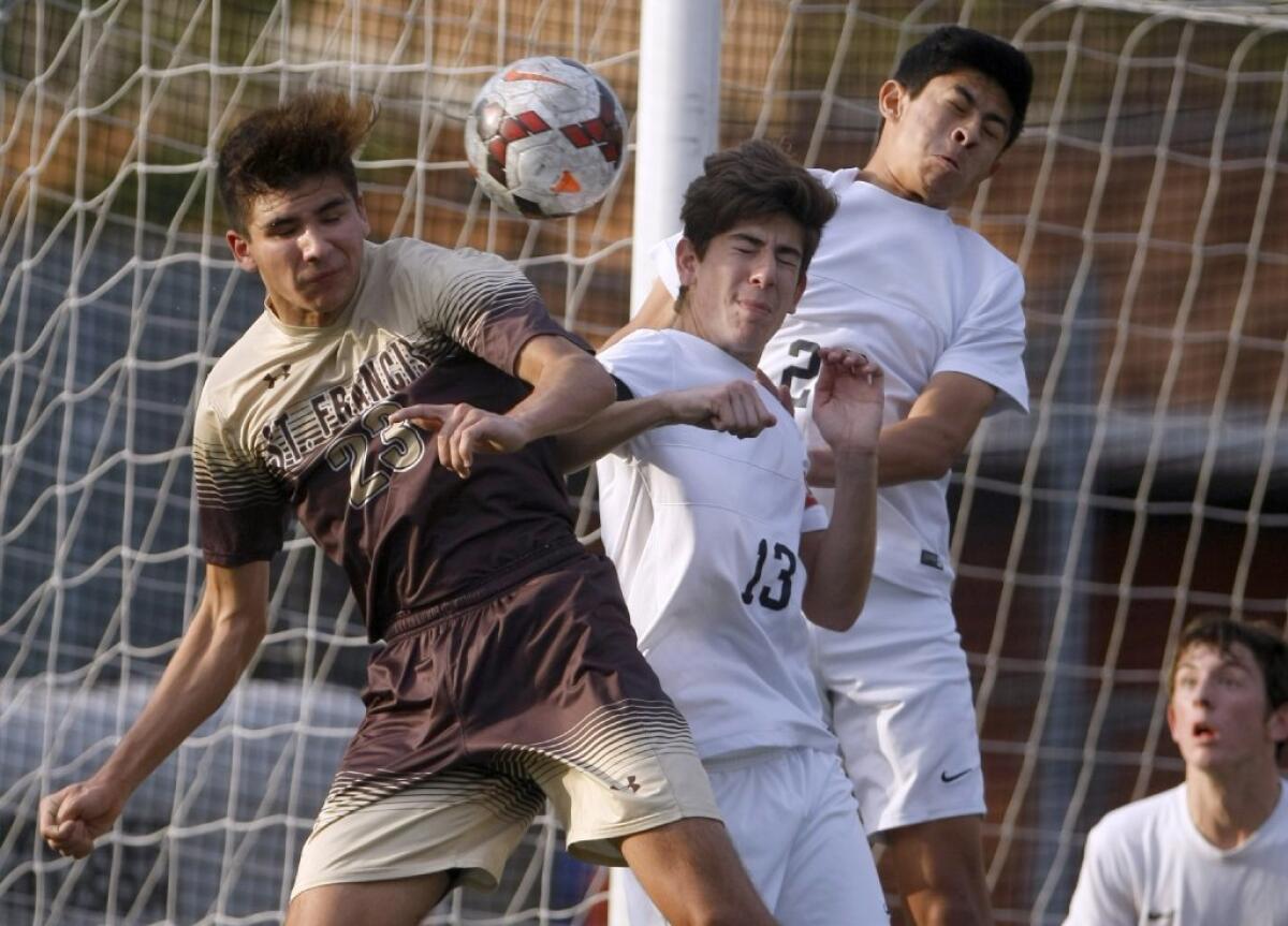 St. Francis High soccer came up short against Loyola on Friday, 2-0, in Mission League play.