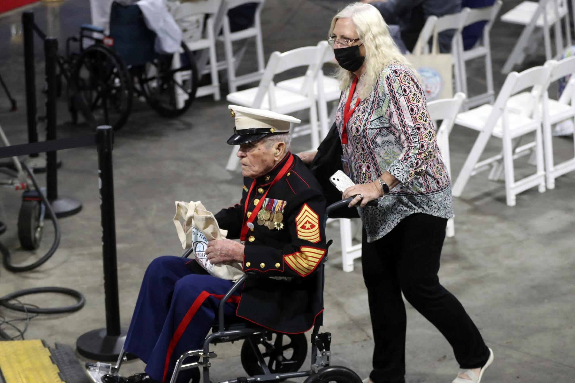 A veteran attends the  Pearl Harbor anniversary ceremony at Joint Base Pearl Harbor-Hickam