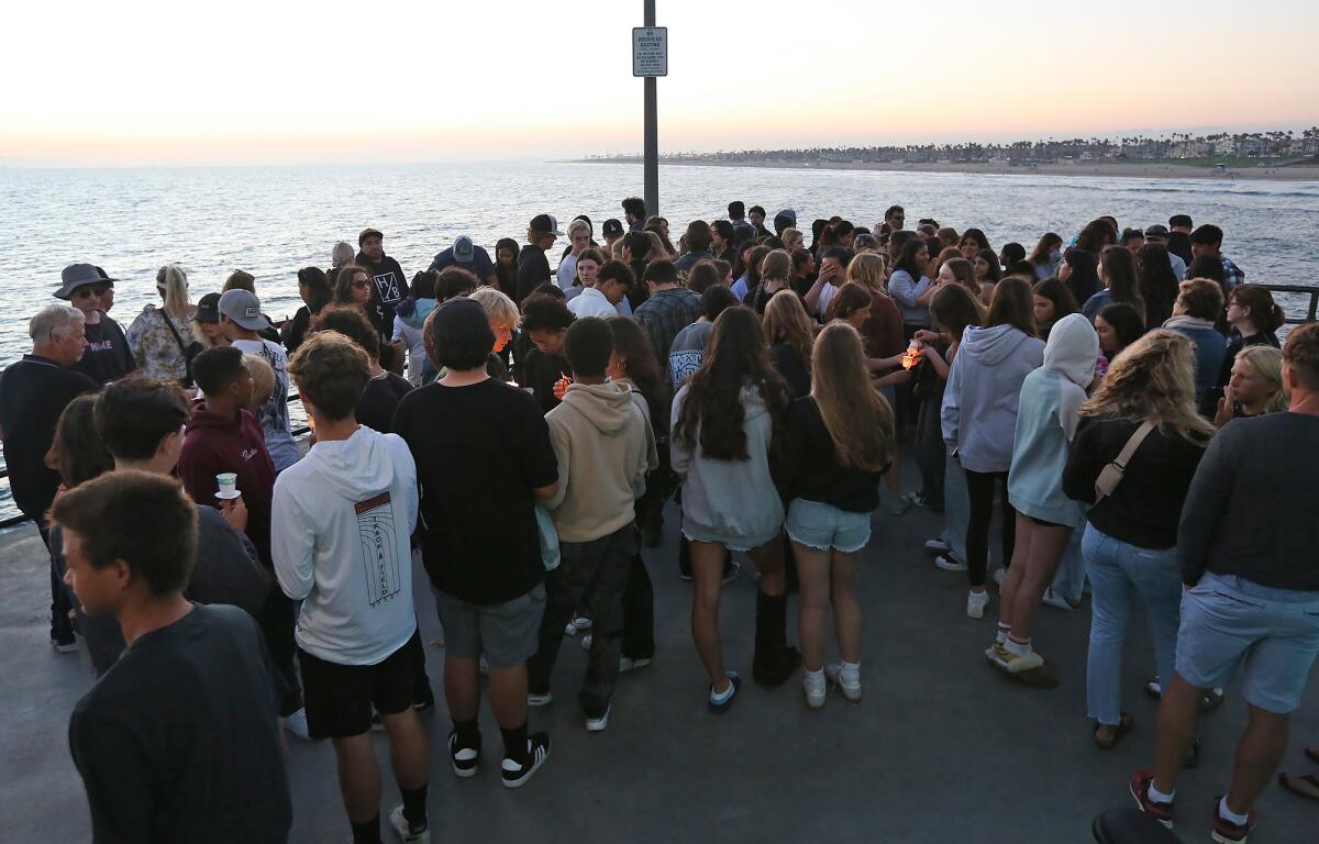 Friends and family gathered Tuesday at the end of the pier to honor 15-year-old Aayan Randhawa.