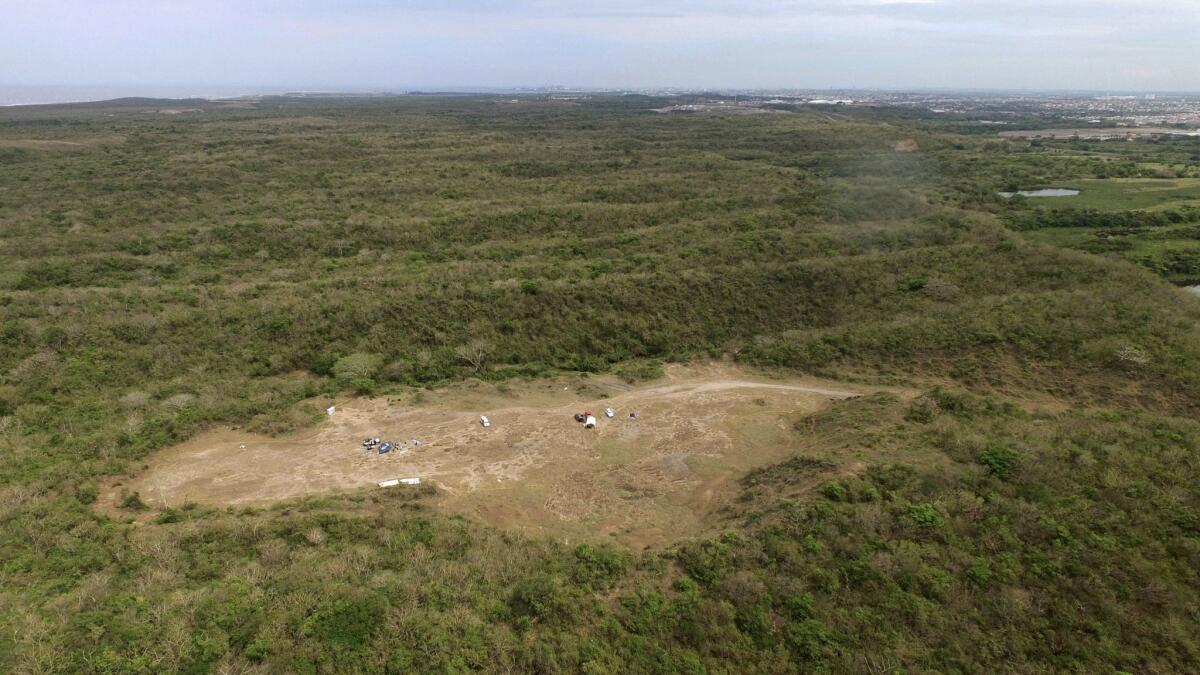 The wooded area known as Colinas de Santa Fe, on the outskirts of Veracruz, where authorities work to find the remains of people buried in mass graves is seen from the air on March 15.