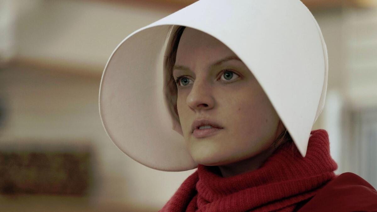 Elisabeth Moss as Offred on "Handmaid's Tale." (George Kraychyk / Hulu)