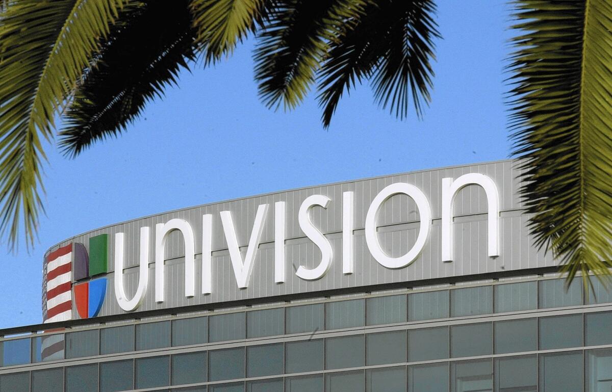 Univision logo on a building