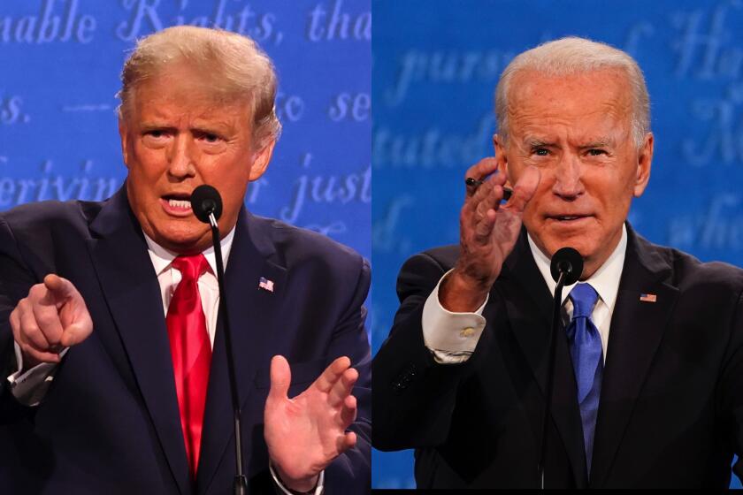 President Trump and Democratic challenger Joe Biden during Thursday's debate.