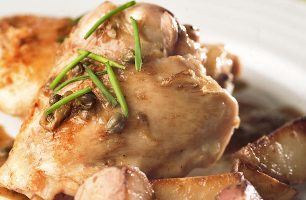 This rich chicken dish comes together in under an hour. Recipe: Braised chicken with capers