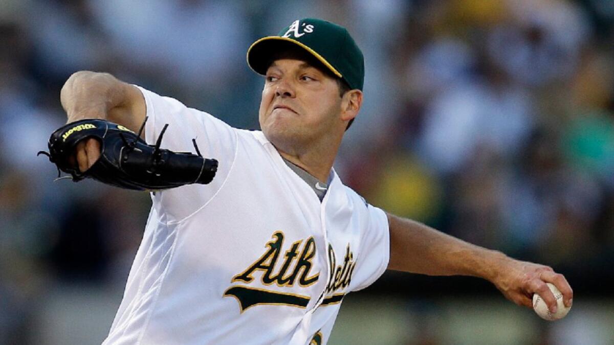 Rich Hill, acquired from the Oakland Athletics on Aug. 1, hasn't made his Dodgers debut because of a blister on a finger.