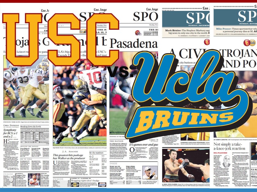 USC vs. UCLA 10 years on the front page Los Angeles Times