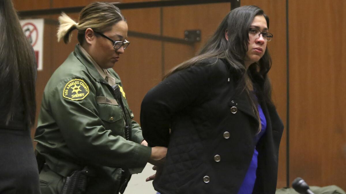Lyvette Crespo, the wife of slain Bell Gardens Mayor Daniel Crespo, was sentenced to 90 days in jail and five years' probation in his shooting death.