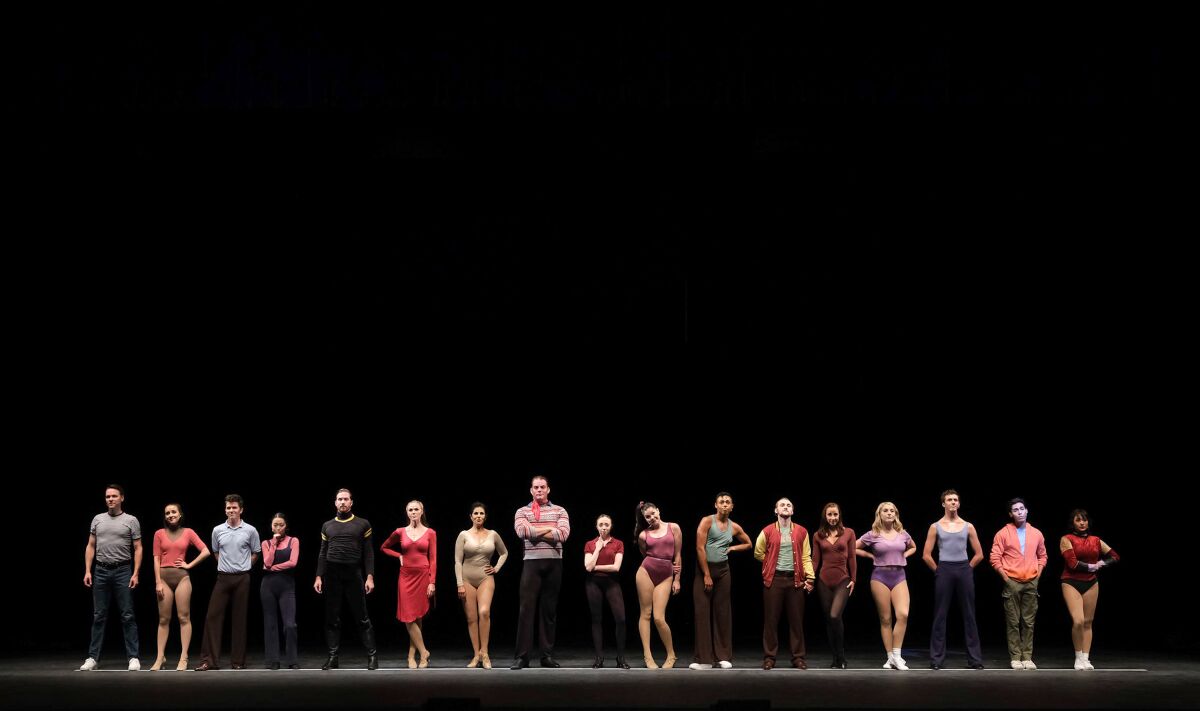The 17 dancers vying for eight chorus roles in Moonlight Stage Productions' "A Chorus Line."