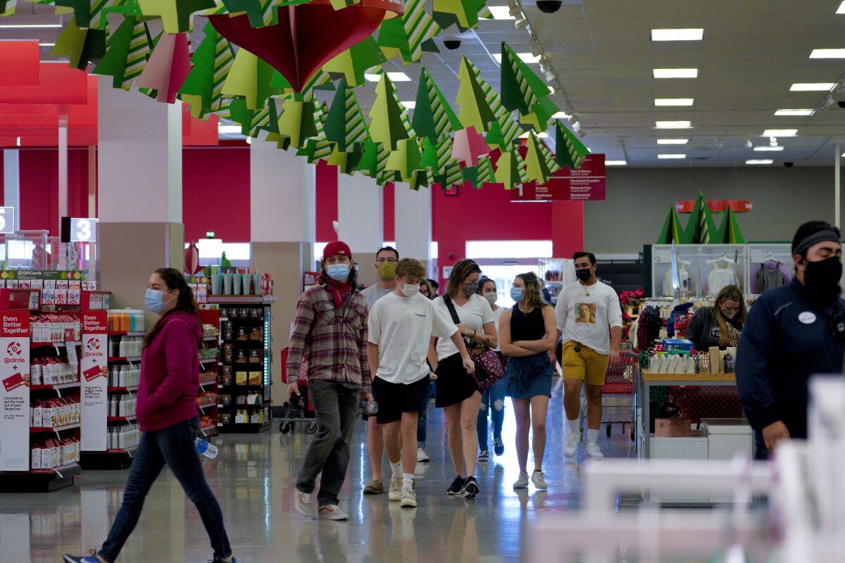 Customers make their way into the Mission Valley Target during the annual Black Friday sale in November.