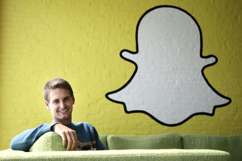 Snapchat Chief Executive Evan Spiegel in Los Angeles in 2013.