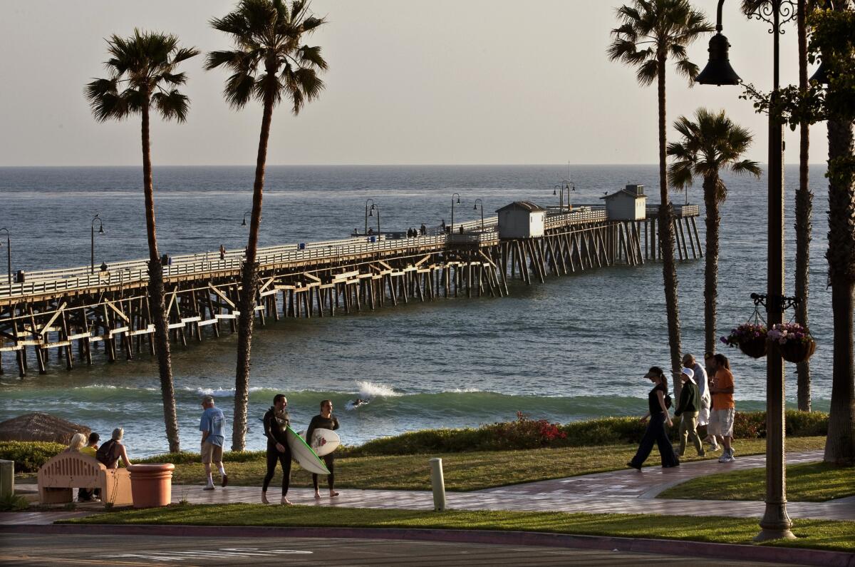 This 1,296-foot wood-plank pier, built in 1928 and refurbished several times, is springy. There is a benign ambience here, which extends to the Hawaiian vibe at the Pier Shack & Grill at the end of the pier.
