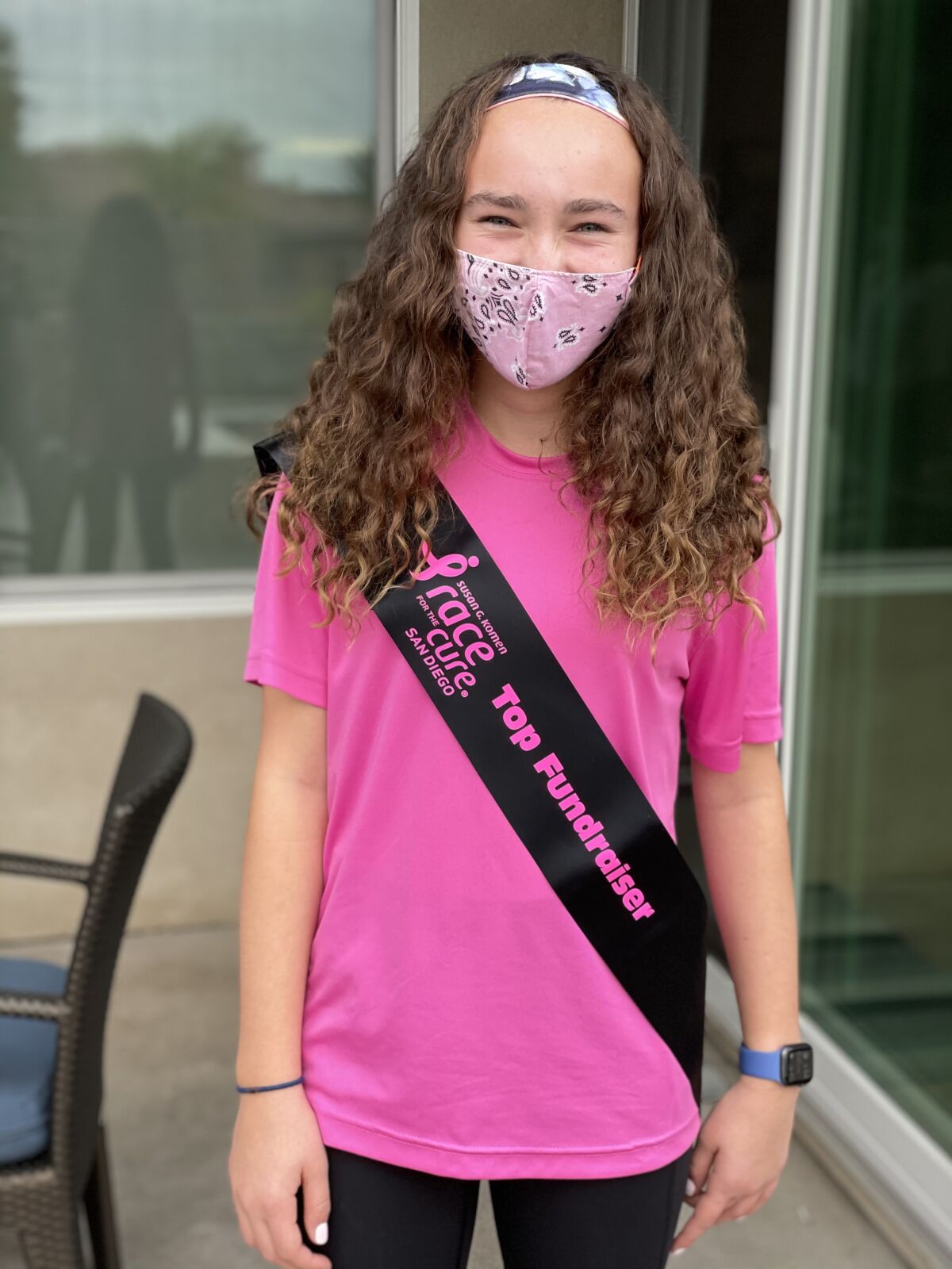 Carmel Valley's Talia Mackin donated proceeds of her sales of mask chains to Susan G. Komen.