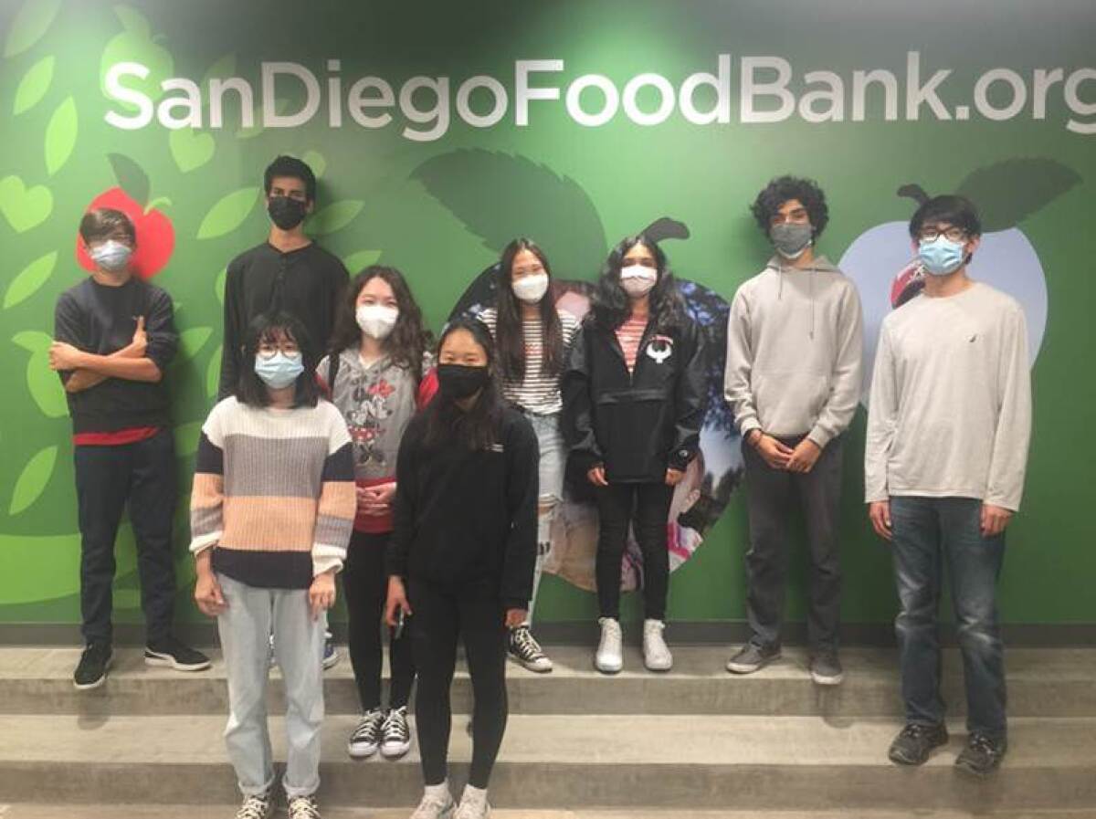 Canyon Crest Academy Junior Optimists at the San Diego Food Bank.