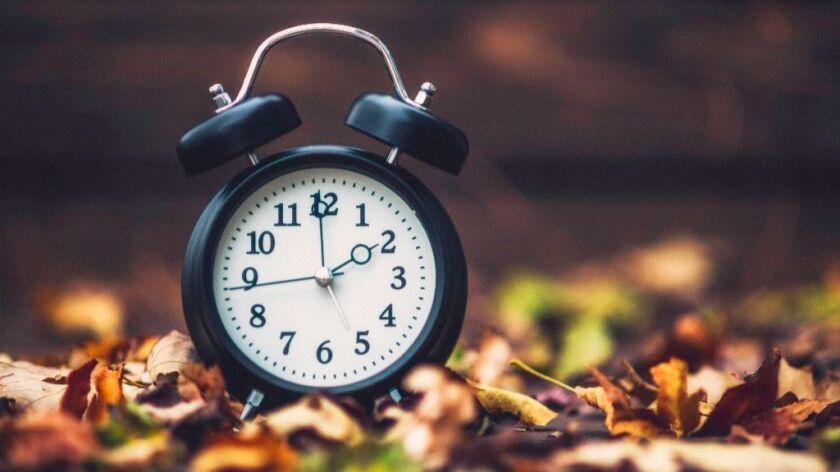 Turn back your clocks at 2.m. Sunday for daylight savings time.