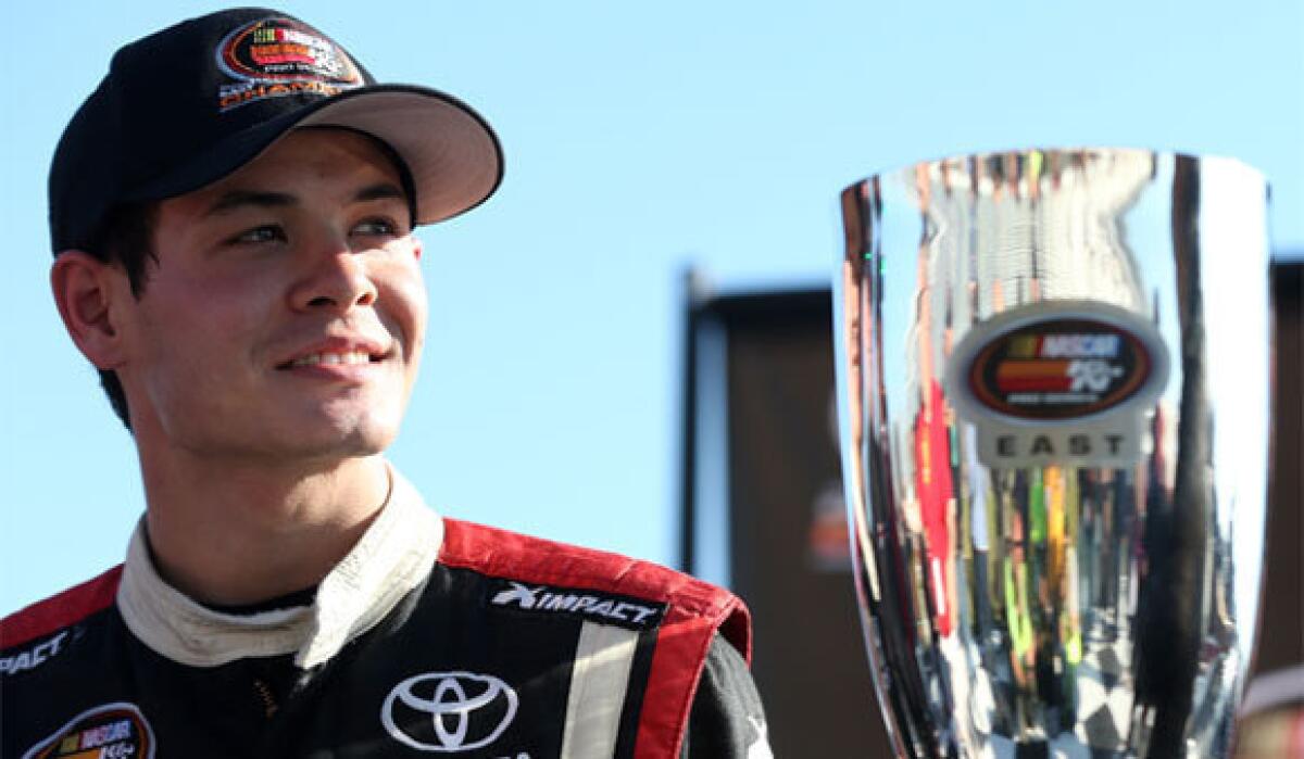 NASCAR K&N; Pro Series East champion Kyle Larson will take part in the Turkey Night Grand Prix at Perris Auto Speedway on Thursday.