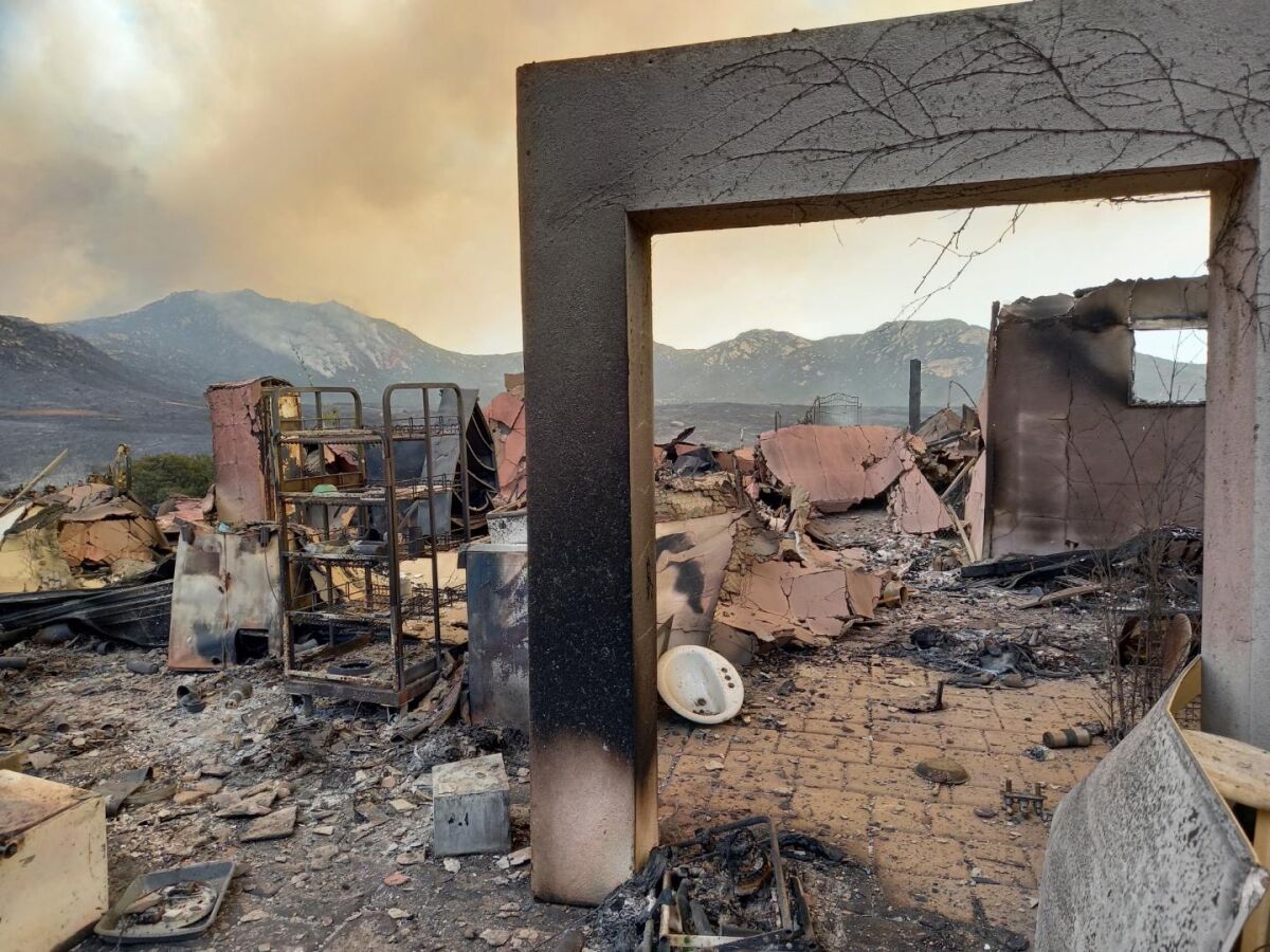 The remains of Shelley Brown's home in Lawson Valley, which was destroyed on Sept. 5 by the Valley fire.