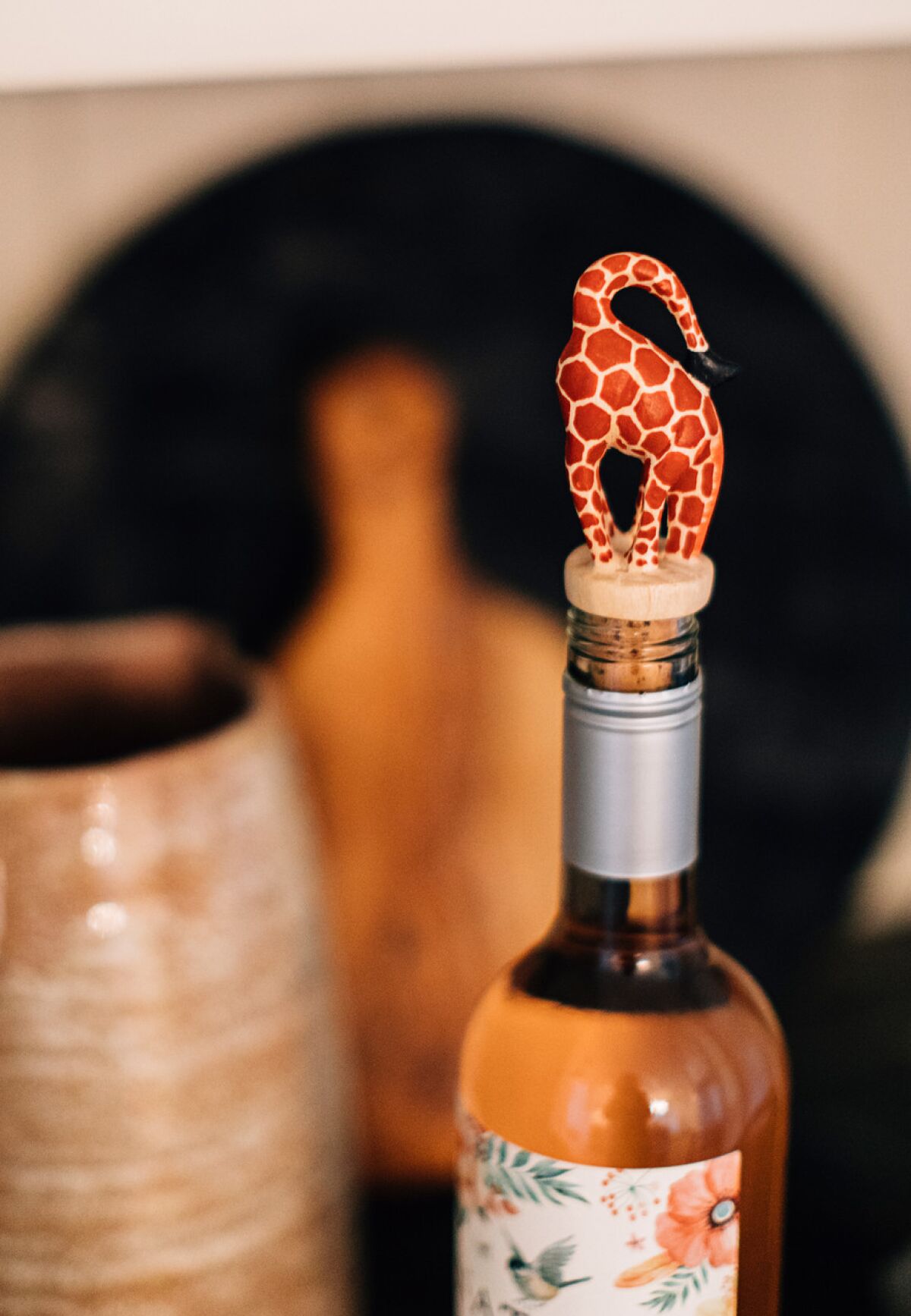 Wood Giraffe Wine Topper from Ten Thousand Villages