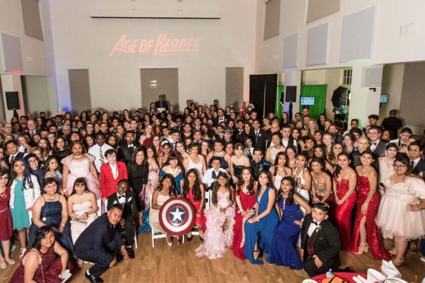 Young attendees gathered for a group picture at the 2019 Unforgettable Prom.