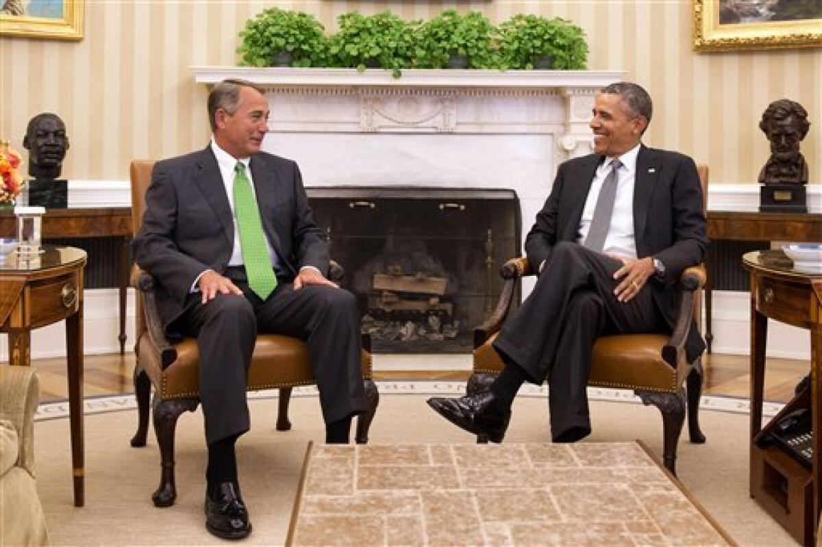 President Obama meets with House Speaker John A. Boehner at the White House.