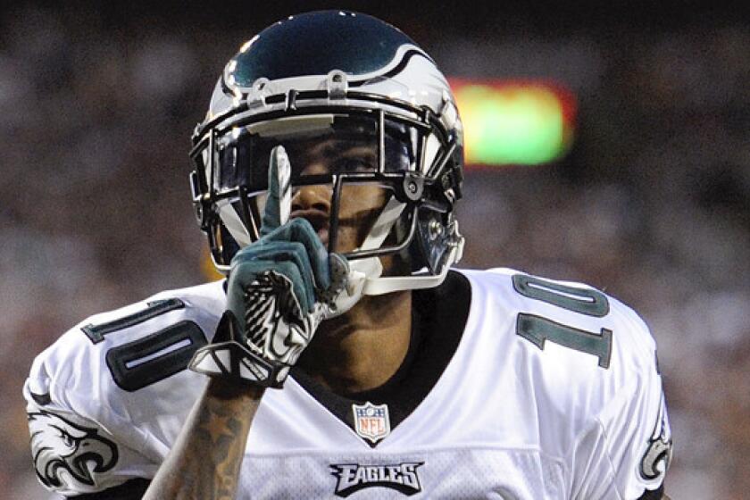 Philadelphia Eagles wide receiver DeSean Jackson celebrates a touchdown against the Washington Redskins in September. Jackson was released by the Eagles on Friday.