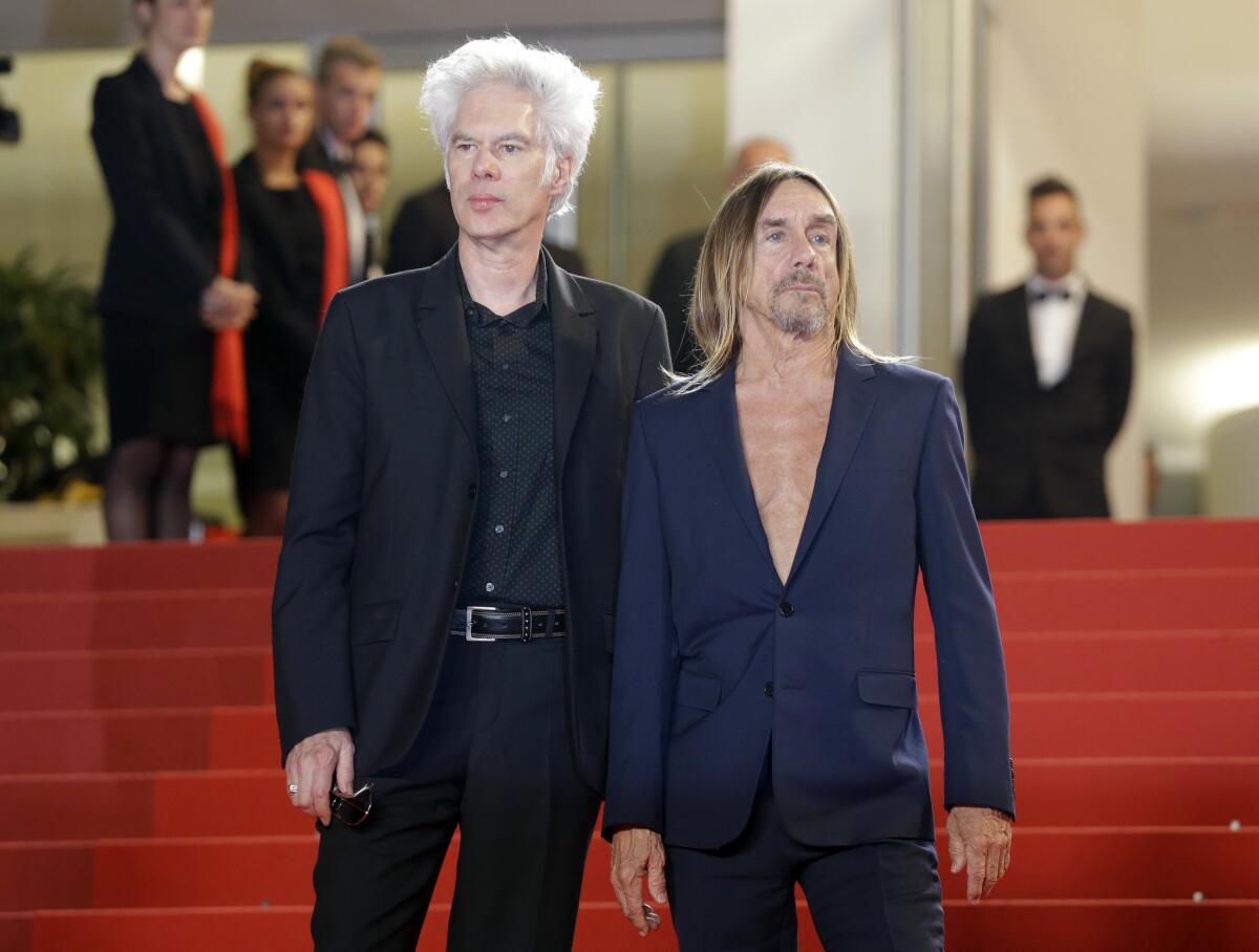 Director Jim Jarmusch, left, and singer Iggy Pop at the screening of the film "Gimme Danger" at the Cannes film festival in May.