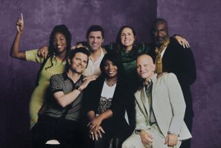 (L-R) Jessica Williams, Adam Scott, Phil Dunster, Janelle James, Molly Shannon, Anthony Carrigan and Delroy Lindo