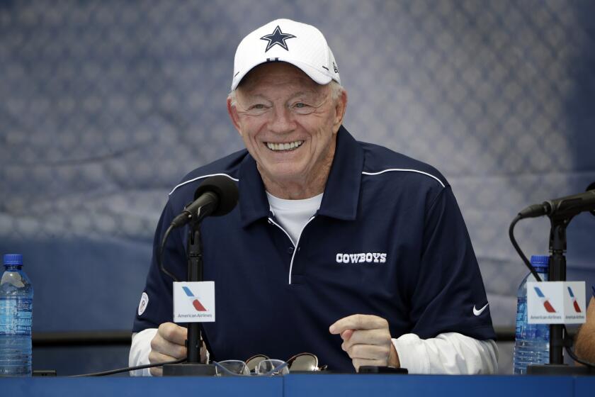 Dallas Cowboys owner Jerry Jones smiles during the "state of the team" press conference.