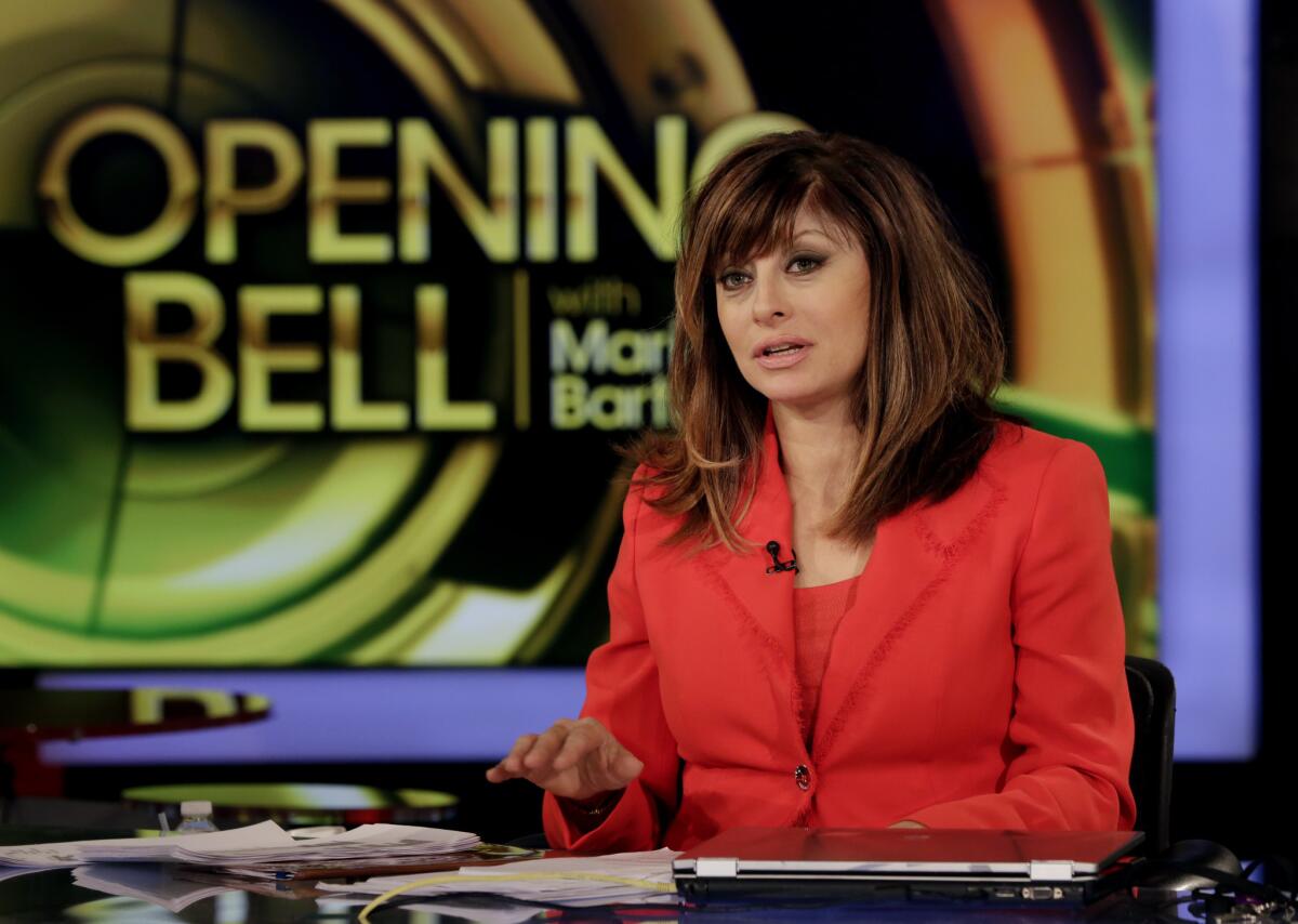 Maria Bartiromo, pictured during the February debut of "Opening Bell with Maria Bartiromo" on Fox Business Network, this weekend will launch a Sunday show on Fox News Channel.