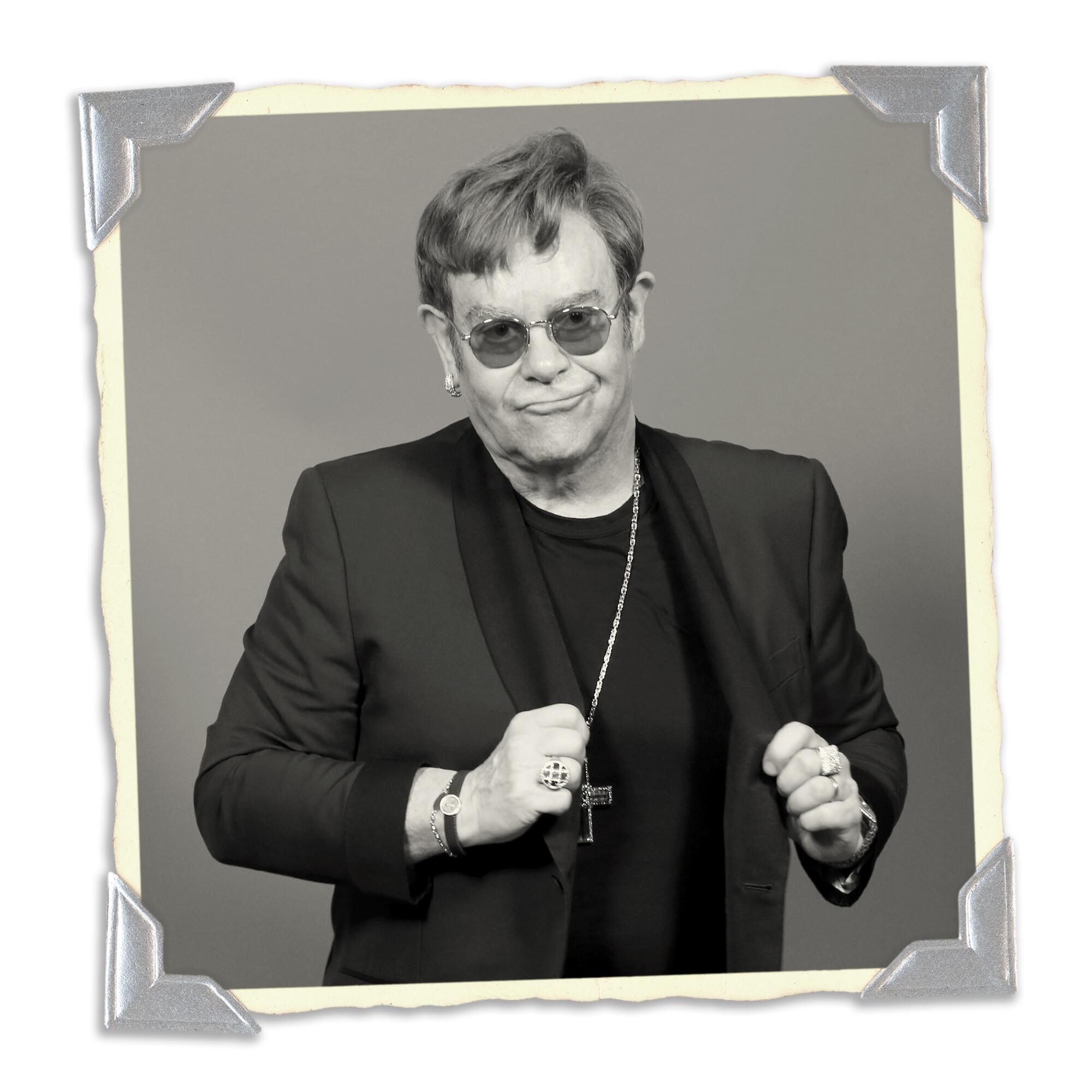 Photo illustration of Elton John