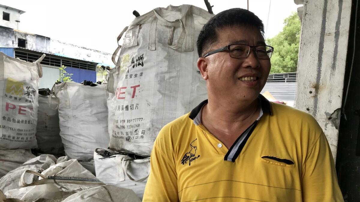 "Rubbish is money," says Vincent Cheong, a recycler in Port Klang, Malaysia.