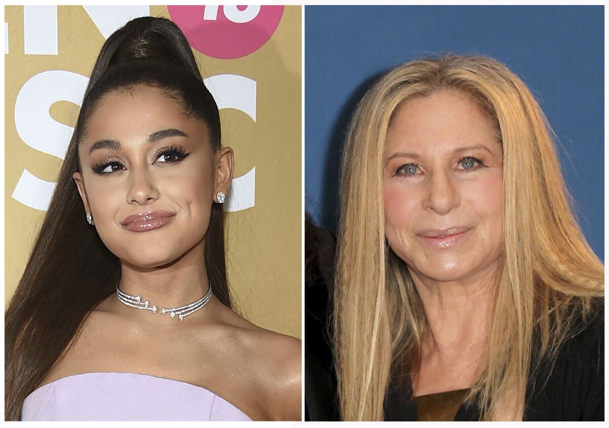 Ariana Grande performed a surprise duet with Barbra Streisand on Tuesday.