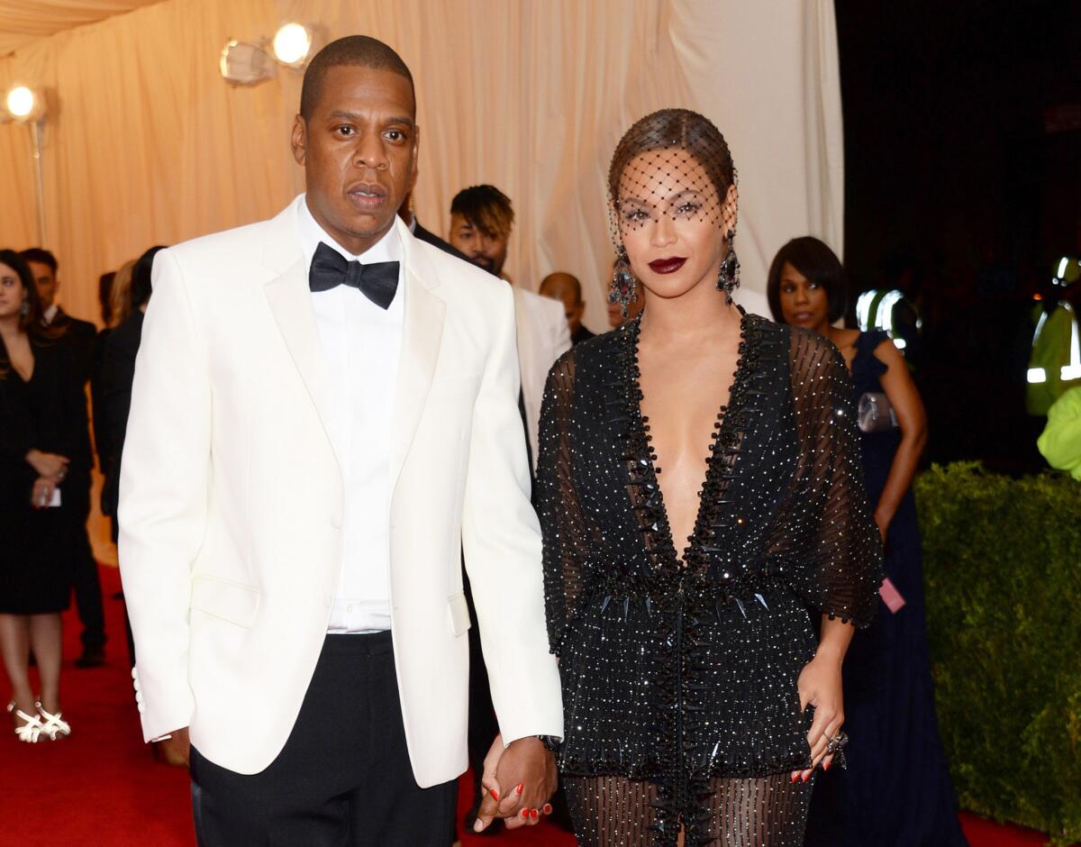 Jay Z, left, and Beyonce at The Metropolitan Museum of Art's Costume Institute benefit gala.