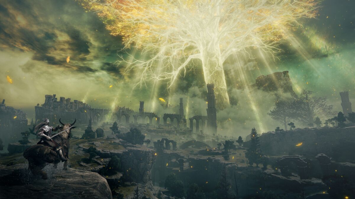 A video-game still from "Elden Ring,"