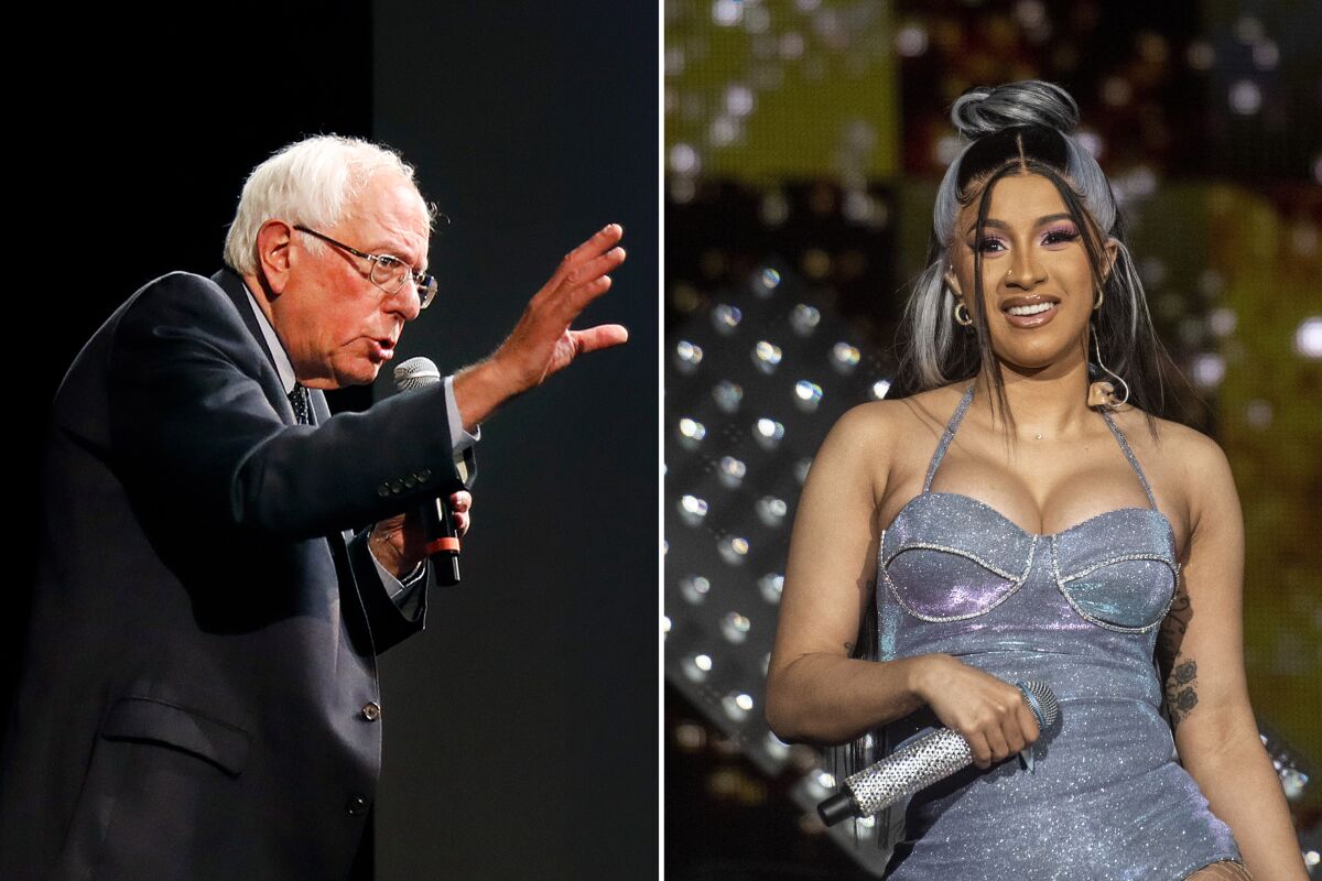 Sen. Bernie Sanders and rapper Cardi B