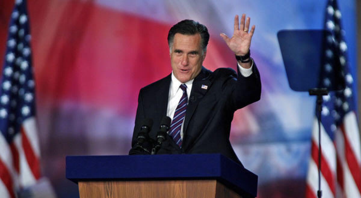 Mitt Romney in Boston on election night after losing to President Obama.