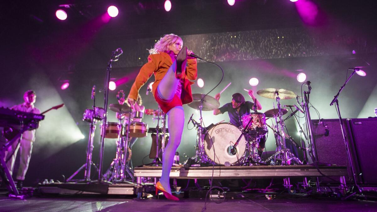 Paramore, led by Hayley Williams, at the Forum.
