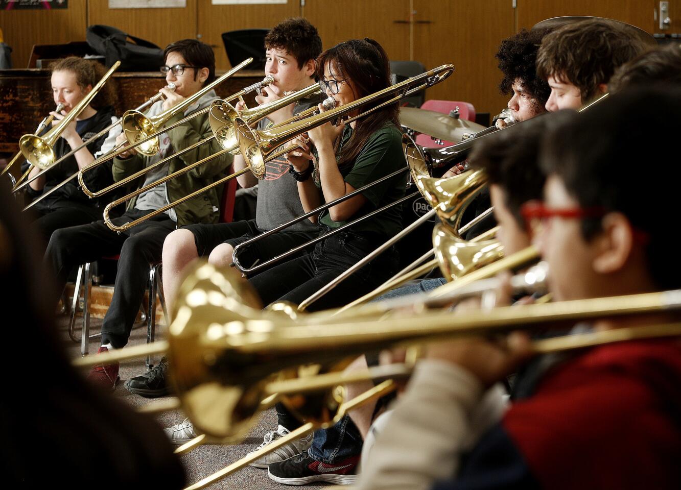Photo Gallery: Jazz trombonist Nick Finzer visits Glendale High School for a regional trombone lesson and discussion