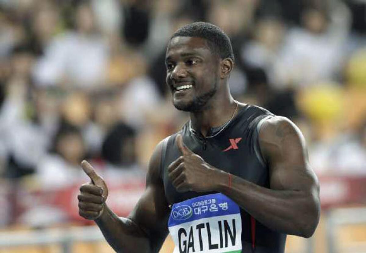 Justin Gatlin jokingly says he wants to see some mud wrestling.
